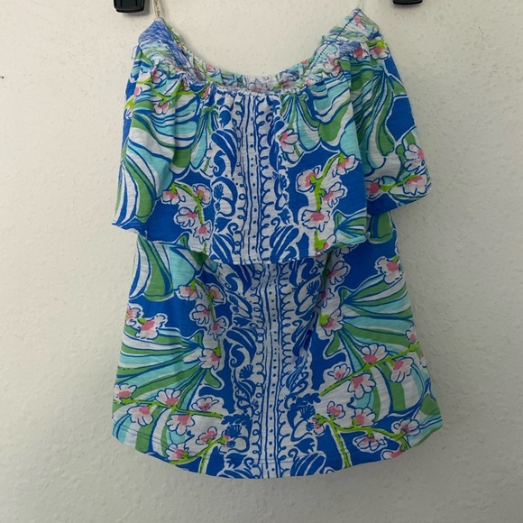 Lilly Pulitzer Wiley Ruffle Tube Top Size XS - Picture 5 of 6